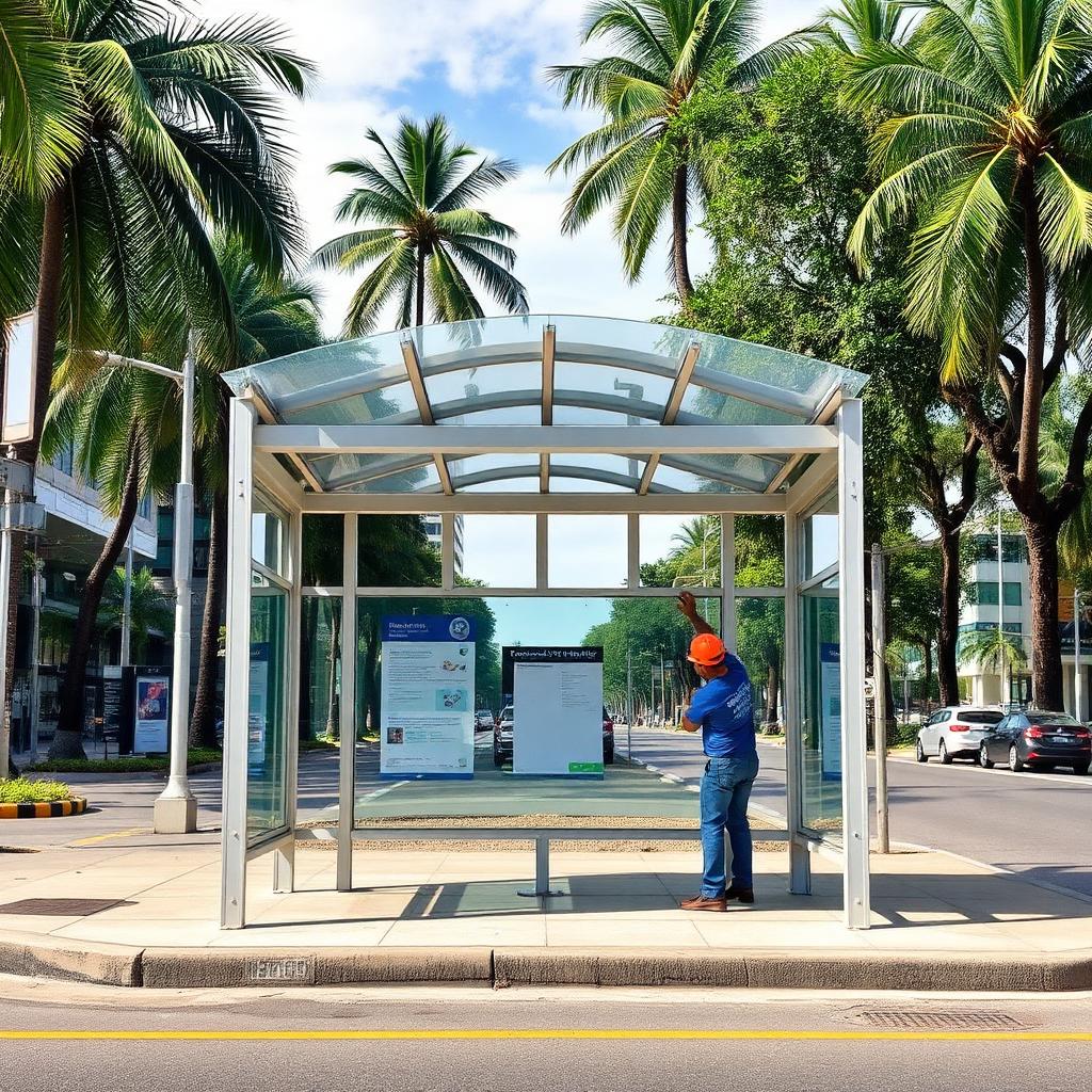 CMT revitaliza quatro abrigos de ônibus na Avenida Nove de Abril